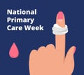 National Primary Care Week celebrated in 2-6 October in USA. First Aid, hospital concept vector for website