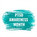 National PTSD Awareness Month typography poster. Post-Traumatic Stress Disorder. Annual event in USA in June. Vector