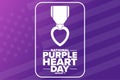 National Purple Heart Day. August 7. Holiday concept. Template for background, banner, card, poster with text Royalty Free Stock Photo