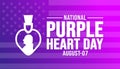 national Purple Heart Day background template. Holiday concept. background, banner, placard, card, and poster Royalty Free Stock Photo