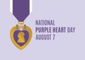 National Purple Heart Day vector Royalty Free Stock Photo
