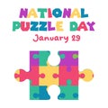 This National Puzzle Day vector image is perfect for celebrating the holiday Royalty Free Stock Photo