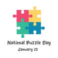 This National Puzzle Day vector image is perfect for celebrating the holiday Royalty Free Stock Photo