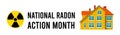National Radon Action Month. Vector illustration on white