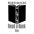 National Read a Book Day, silhouette of a book for a thematic postcard or banner