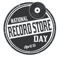 National record store  day grunge rubber stamp Royalty Free Stock Photo