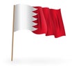 National Red and white flag of the Kingdom of Bahrain. Waving banner on a flagpole. Vector Illustration. EPS10 Royalty Free Stock Photo