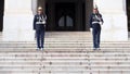 National Republican Guard, GNR, sentries at the Sao Bento Palace, the seat of the Assembly of the Portuguese Republic, Lisbon Royalty Free Stock Photo