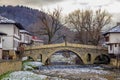 The famous bridge and house in the architectural complex in Tryavna, Bulgaria Royalty Free Stock Photo