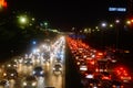 Shenzhen, China: the traffic landscape of the 107 National Road at night Royalty Free Stock Photo