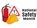 National Safety Month, idea for a poster, banner, postcard or flyer Royalty Free Stock Photo