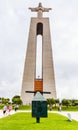 View of National Sanctuary of Christ the King in Lisbon Portugal, touristic place of the city