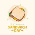National Sandwich Day vector design template good for celebration usage.