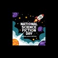 National Science fiction day poster design illustration. Royalty Free Stock Photo