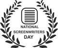 National Screenwriters, write airtist Day icon