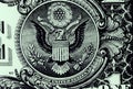 National Seal of the United States of America on American One Dollar Bill Currency