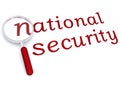 National security with magnifying glass