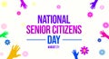National Senior Citizens day wallpaper with colorful flowers and hands along with typography. August 21 is Senior Citizens day, Royalty Free Stock Photo