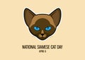 National Siamese Cat Day vector