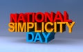 national simplicity day on blue Royalty Free Stock Photo