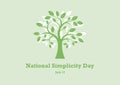 National Simplicity Day vector Royalty Free Stock Photo