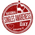 National singles awareness day grunge rubber stamp