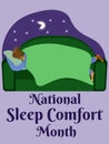 National Sleep Comfort Month, Vertical poster, banner, flyer or placard