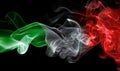 National smoke flag of Italy isolated on black background Royalty Free Stock Photo