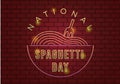 National Spaghetti Day on 4th January with a Plate of Italian Noodles or Pasta Different Dishes in Flat Cartoon Illustration Royalty Free Stock Photo