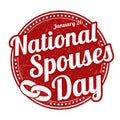 National spouse day grunge rubber stamp