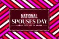 National Spouses Day wallpaper with lovely shapes in red and purple color along typography