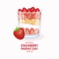 National Strawberry Parfait Day vector illustration