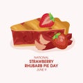 National Strawberry Rhubarb Pie Day vector