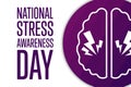 National Stress Awareness Day. Holiday concept. Template for background, banner, card, poster with text inscription