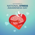 National Stress Awareness Day vector design template good for celebration usage.