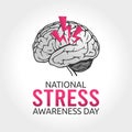 National Stress Awareness Day Vector Illustration