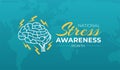 National Stress Awareness Month Background Illustration