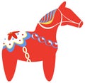 National symbol of Sweden red wooden Dala horse Royalty Free Stock Photo