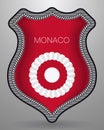 National Symbols of Monaco Cockade with Country Name. Vector Bad