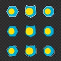 National symbols of Palau on a dark transparent background, vector flags of Palau