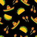 National taco day festive seamless pattern design