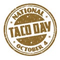 National taco day grunge rubber stamp