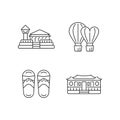 National taiwanese linear icons set