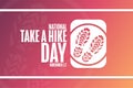 National Take a Hike Day. November 17. Holiday concept. Template for background, banner, card, poster with text Royalty Free Stock Photo