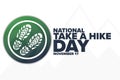 National Take a Hike Day. November 17. Holiday concept. Template for background, banner, card, poster with text Royalty Free Stock Photo