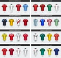 National team soccer jersey 2018 uniform group set, Football players mock-up for your presentation the match results Royalty Free Stock Photo