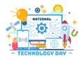 National Technology Day Vector Illustration on 11 May with Creative Digital for Innovation and development of high tech Royalty Free Stock Photo