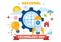 National Technology Day Vector Illustration on 11 May with Creative Digital for Innovation and development of high tech Royalty Free Stock Photo