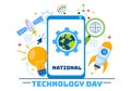 National Technology Day Vector Illustration on 11 May with Creative Digital for Innovation and development of high tech Royalty Free Stock Photo