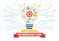 National Technology Day Vector Illustration on 11 May with Creative Digital for Innovation and development of high tech Royalty Free Stock Photo